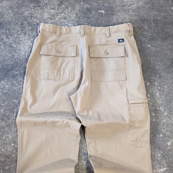 Dockers Cargo Pants Mens 34x29 Tan Straight Stretch Loose Chino Faded Preppy Y2K - Picture 5 of 11